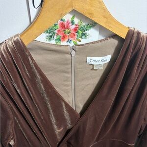 Calvin Klein Brown Long Sleeve Dress